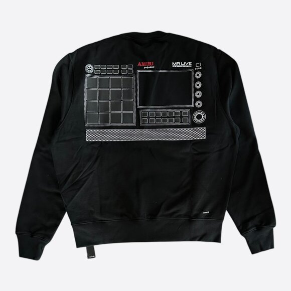 Amiri Black & White Drum Machine Graphic Sweater - Picture 2 of 4